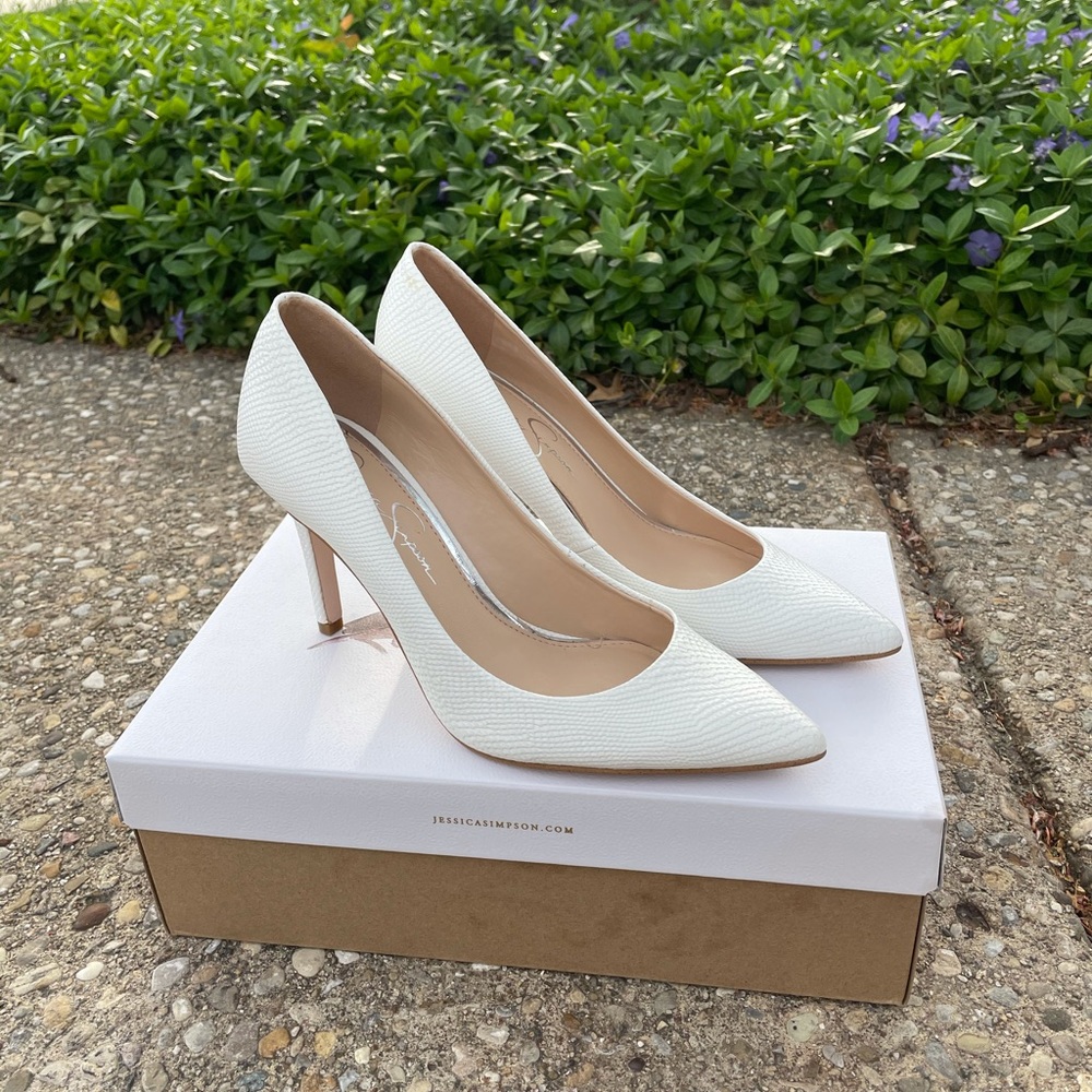 Classic White Jessica Simpson Pumps
